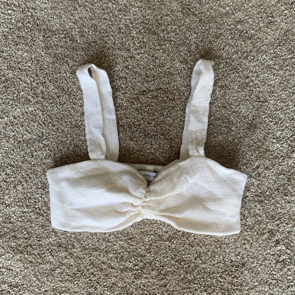 Urban Outfitters White Cropped Cinched Middle - Picture 2 of 7